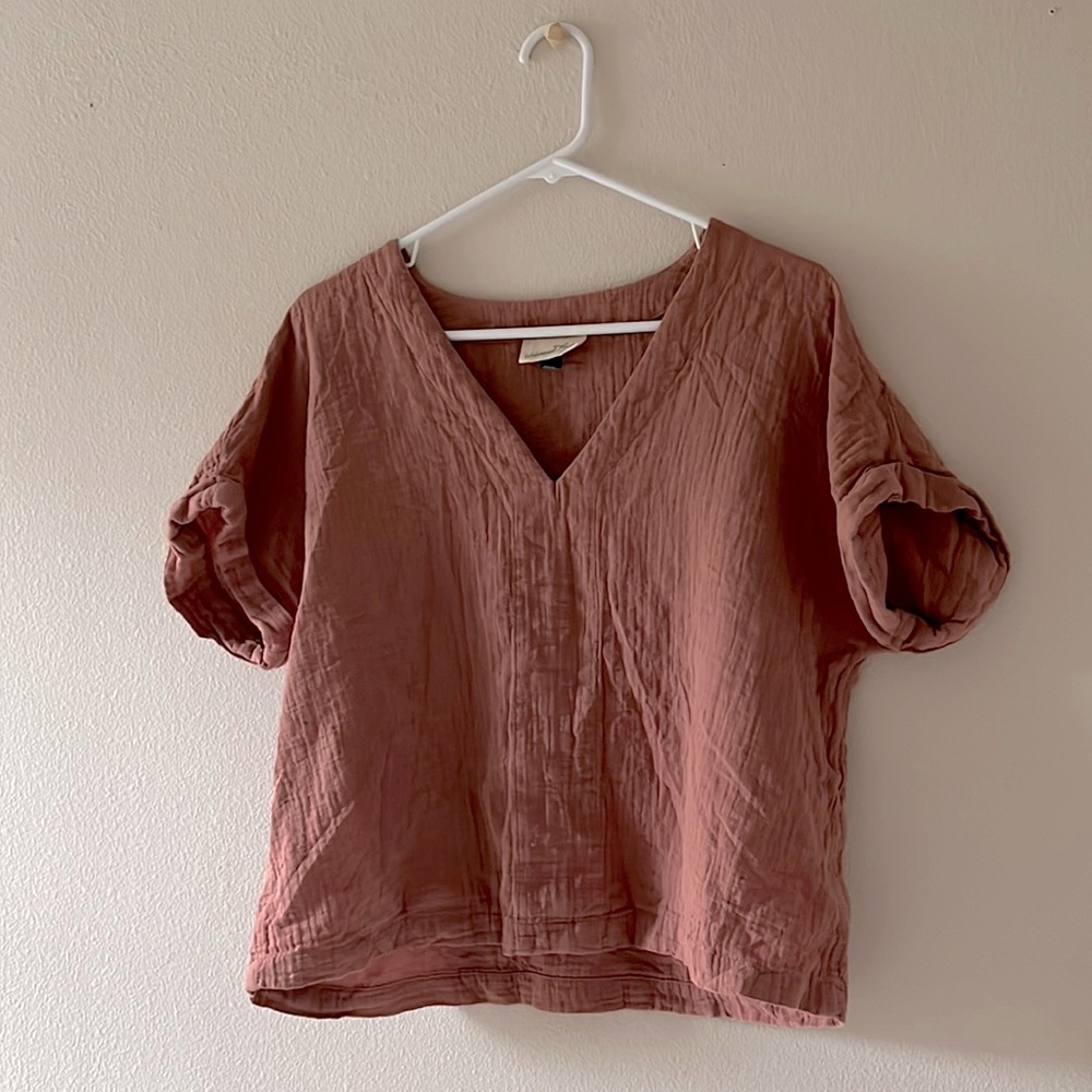 Relaxed for Blush V-neck Blouse
